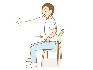 腹式呼吸でお腹を使うイラスト