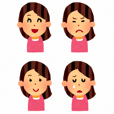 女性の表情のイラスト