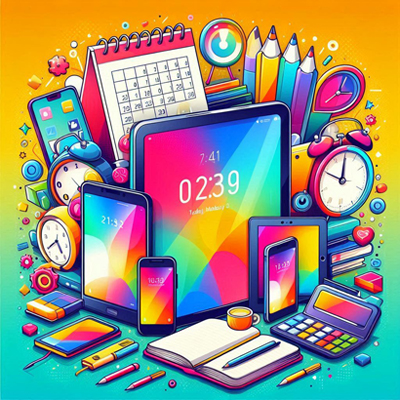 タブレットやスマホや時計や手帳